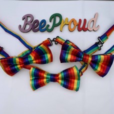 Satin Rainbow Bow Tie